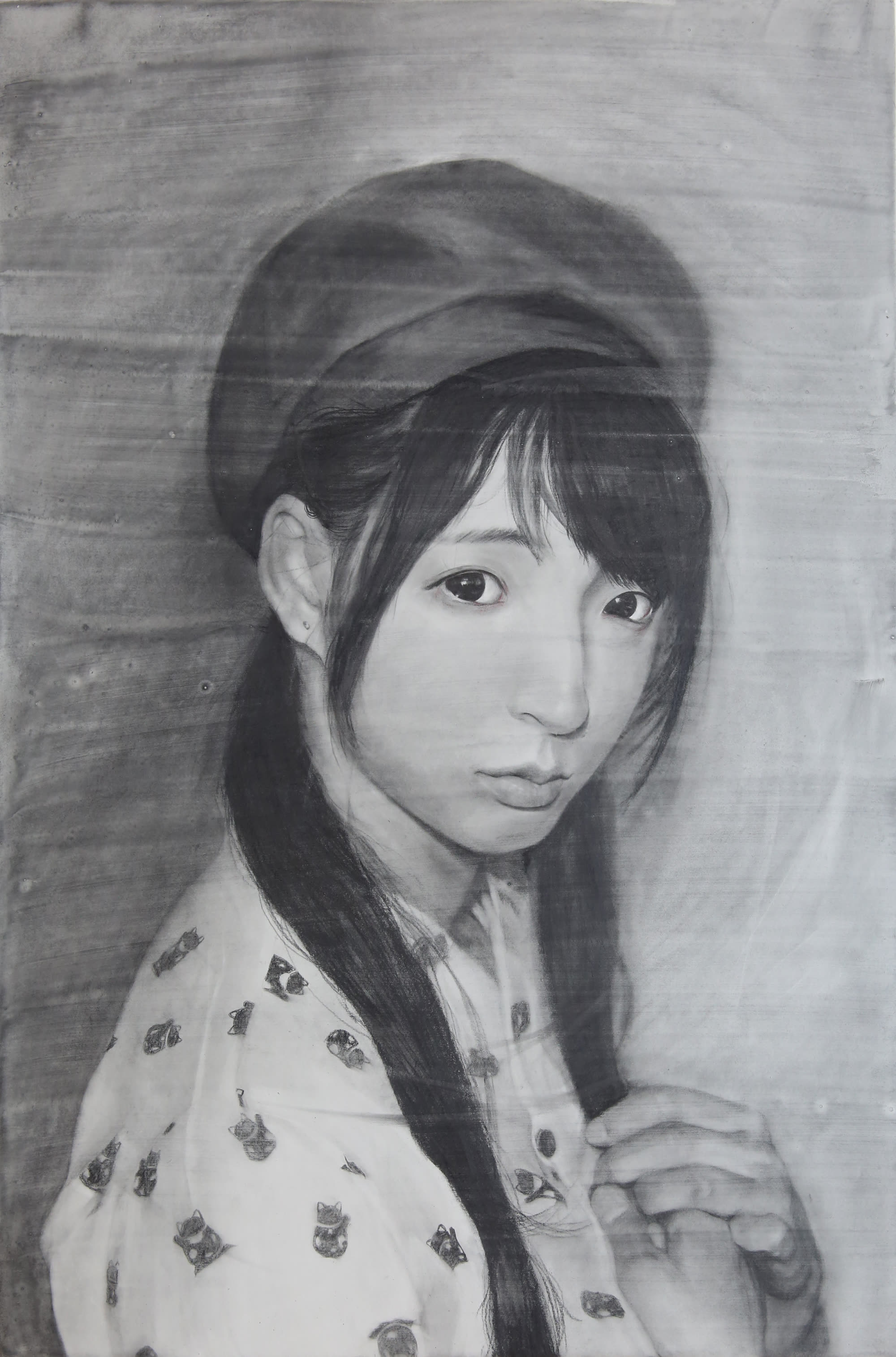 自畫鎖定探試系列 Self-Portrait Lock Series，張儀君 Luna Cheong，照片寫實繪畫 Photorealistic Painting，照相寫實素描 · 2017
